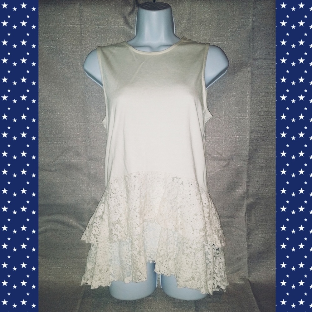 WHO WHAT WHERE sleeveless peplum top